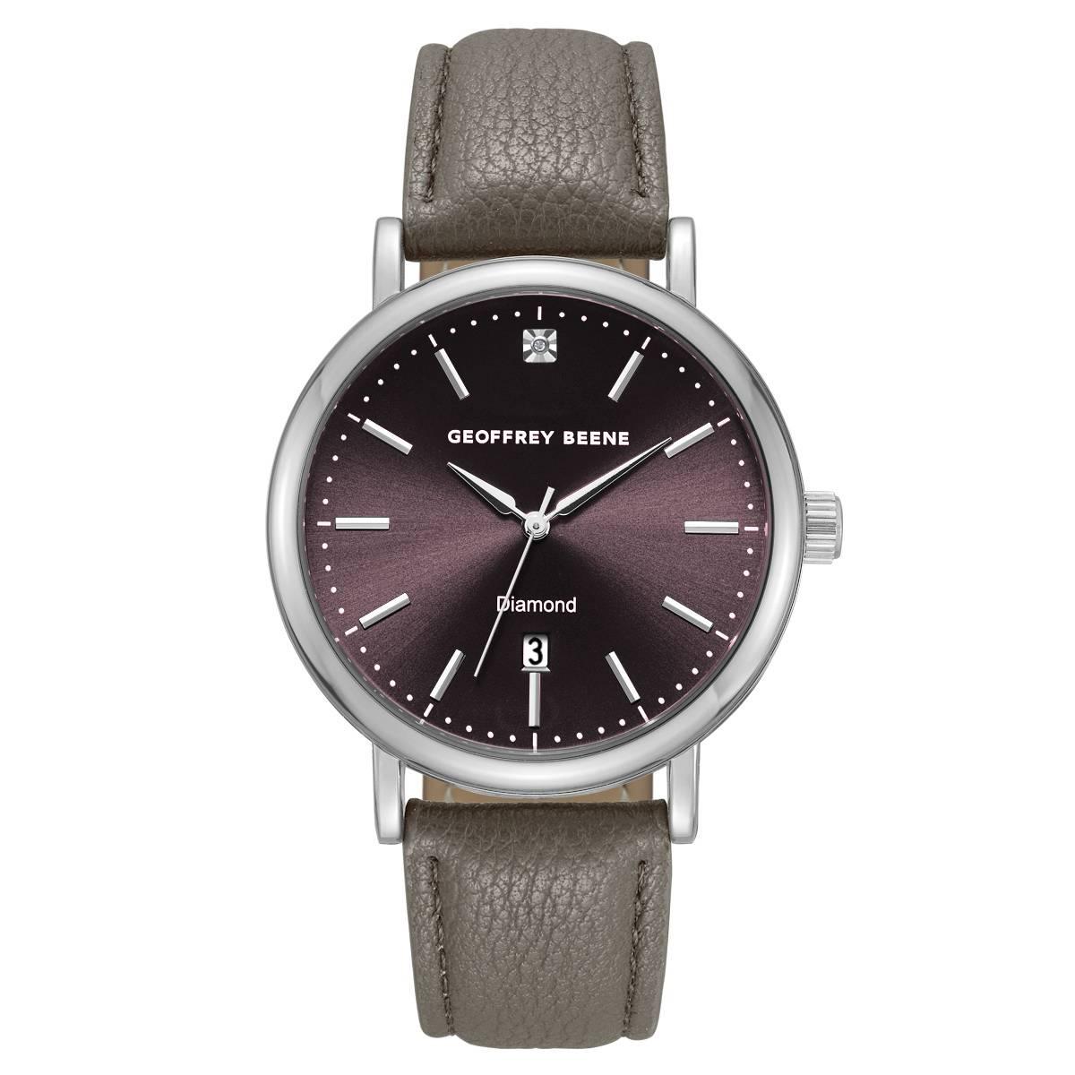 Mens Geoffrey Beene Genuine Diamond Grey Dial Watch - GBA0045SL
