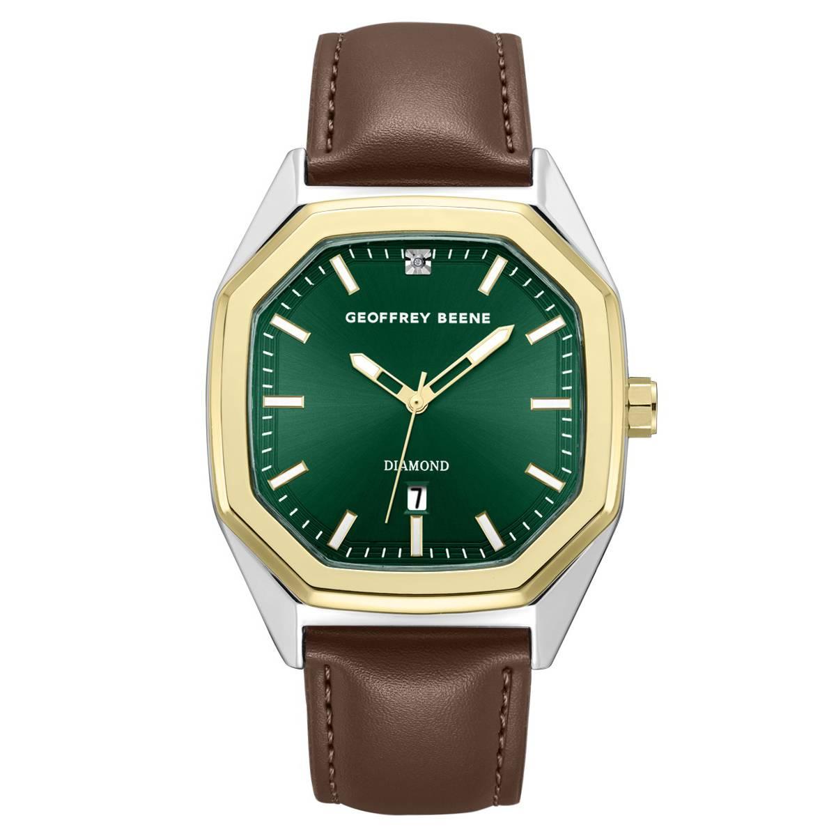 Mens Geoffrey Beene Genuine Diamond Green Dial Watch 25$