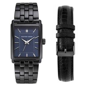 Mens Geoffrey Beene Gunmetal-Tone Blue Dial Watch Set - GBS8109GU