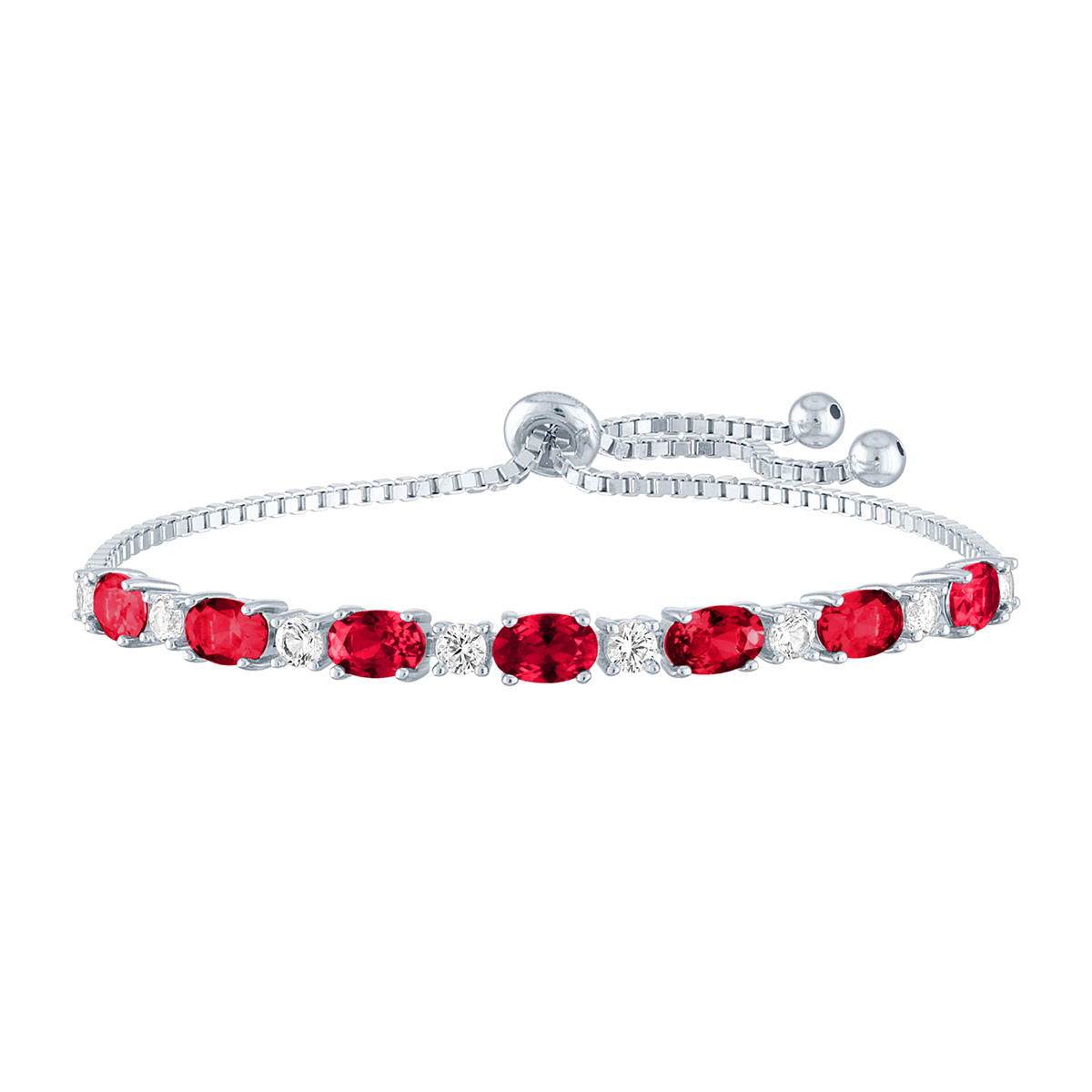 Gemstone Classics(tm) Created Ruby/Sapphire Sterling Silver Bracelet