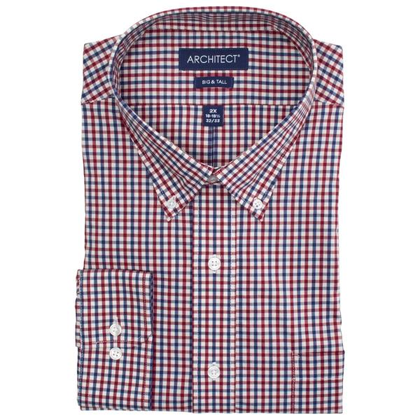 Mens Big & Tall Architect(R) Performance Dress Shirt - Red/Blue