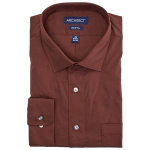 Mens Big & Tall Architect(R) Big Dress Shirt - Dark Chestnut