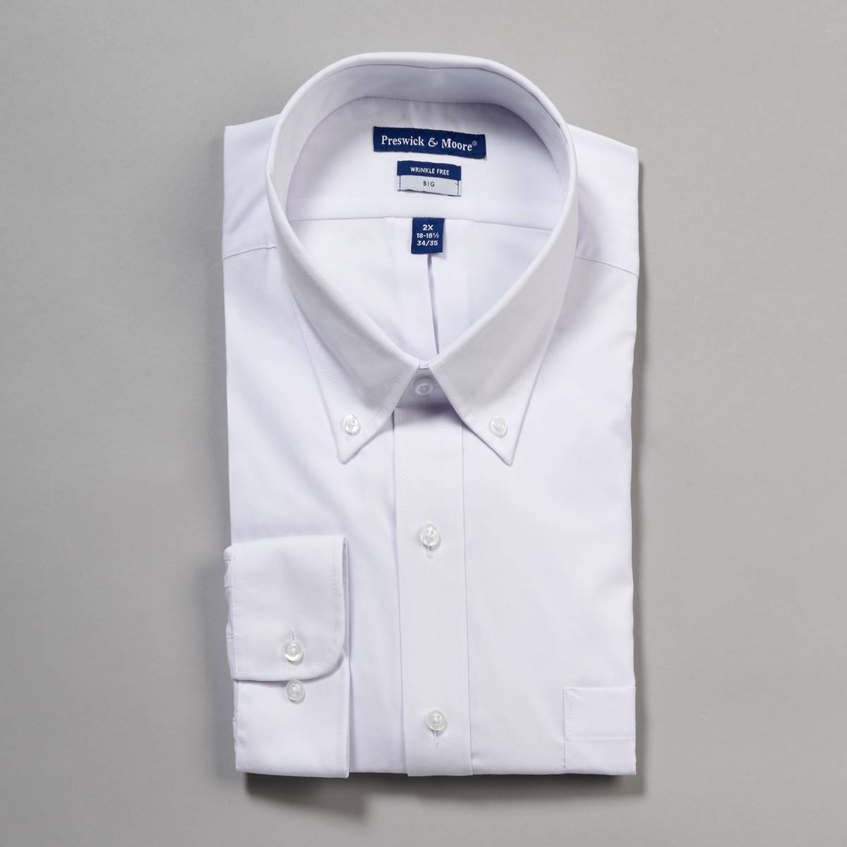 Mens Big & Tall Preswick & Moore(R) Stretch Dress Shirt  White