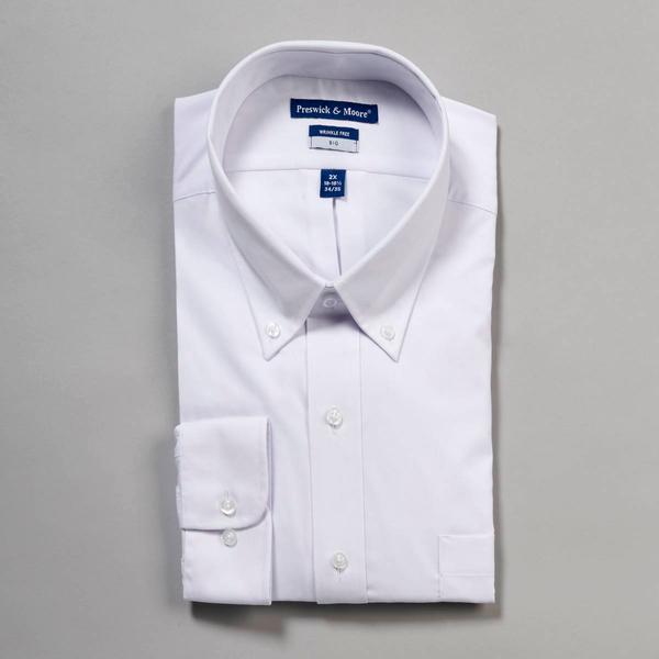 Mens Big & Tall Preswick & Moore(R) Stretch Dress Shirt White
