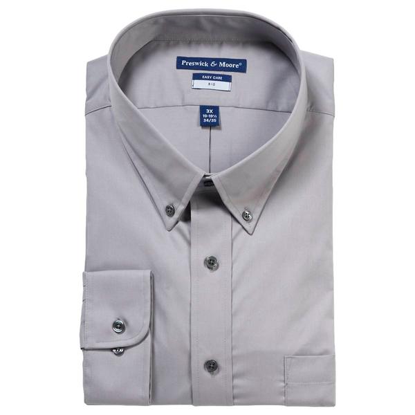 Mens Big Preswick & Moore(R) Comfort Stretch Dress Shirt - Grey