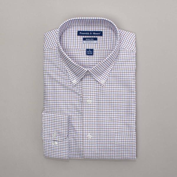Mens Preswick & Moore(R) Regular Fit Oxford Dress Shirt - Navy
