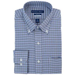 Mens Preswick & Moore(R) Oxford Dress Shirt - Navy/Yellow