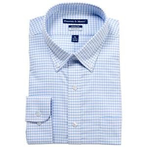 Mens Preswick & Moore(R) Regular Fit Oxford Dress Shirt -Blue/White