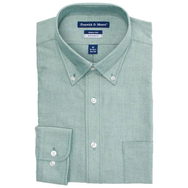 Mens Preswick & Moore(R) Regular Fit Oxford Dress Shirt - Green