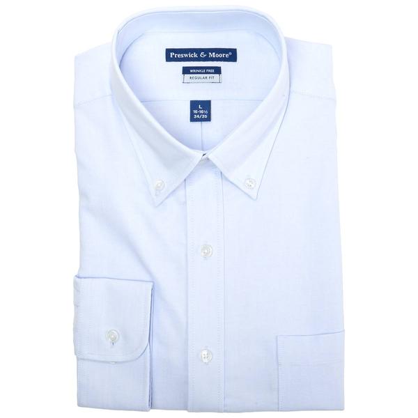 Mens Preswick & Moore(R) Regular Fit Oxford Dress Shirt - Baby Blue