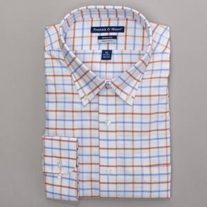 Mens Preswick & Moore(R) Regular Fit Blue Plaid Oxford Dress Shirt