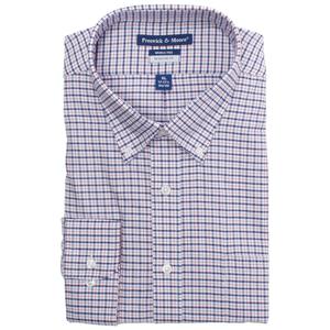 Mens Preswick & Moore(R) Regular Fit Gingham Dress Shirt - Navy/Red