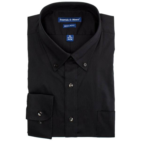 Mens Preswick & Moore(R) Cotton Regular Fit Dress Shirt - Black alternate view