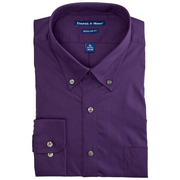 Mens Preswick & Moore(R) Cotton Regular Fit Dress Shirt - Purple alternate view