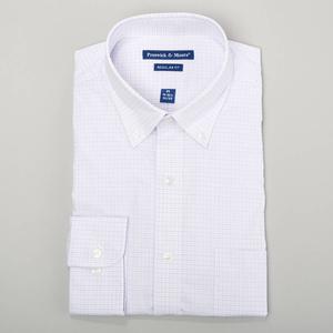 Mens Preswick & Moore(R) Luxury Lavender & White Plaid Dress Shirt