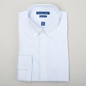 Mens Preswick & Moore(R) Luxury Light Blue/White Plaid Dress Shirt