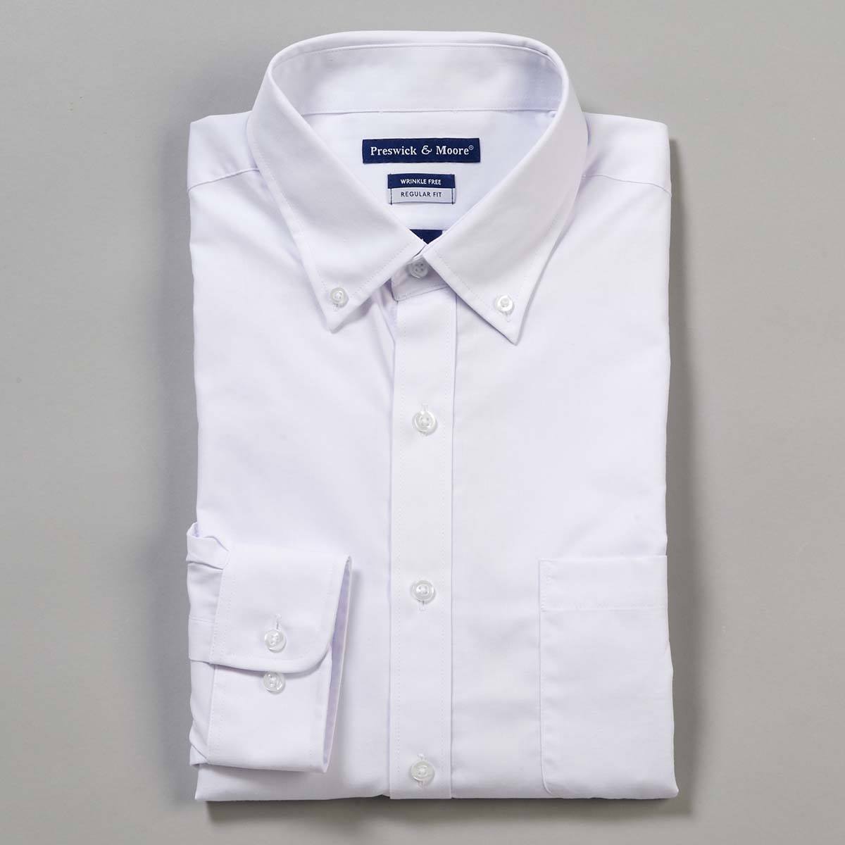 Mens Preswick & Moore(R) Regular Stretch Dress Shirt - White