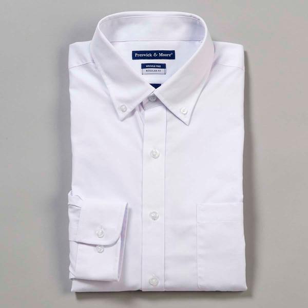 Mens Preswick & Moore(R) Regular Stretch Dress Shirt - White