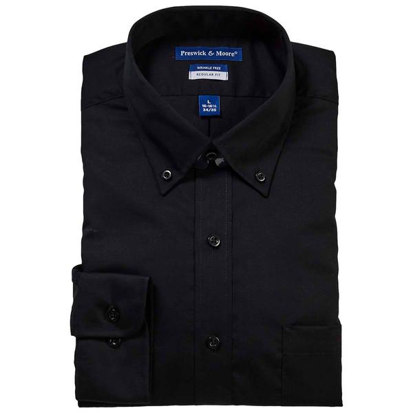 Mens Preswick & Moore(R) Regular Fit Stretch Dress Shirt - Black