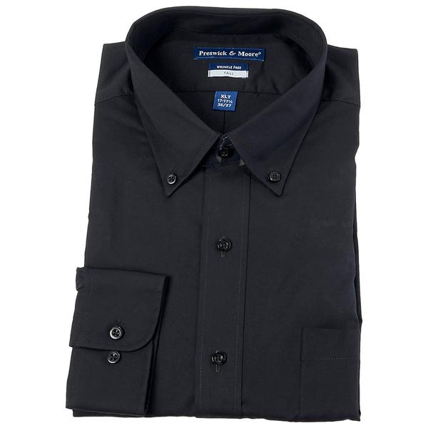 Mens Big & Tall Preswick & Moore(R) Wrinkle Free Dress Shirt -Black