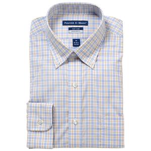 Mens Preswick & Moore(R) Comfort Stretch Dress Shirt - Yellow/Blue