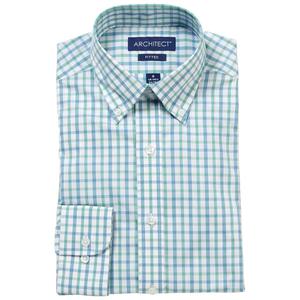 Mens Architect(R) High Performance Fitted Dress Shirt - Blue/Green