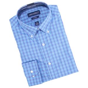 Mens Architect(R) High Performance Dress Shirt - Blue/Pink Plaid
