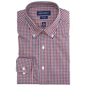 Mens Architect(R) Performance Fitted Dress Shirt - Red/Blue