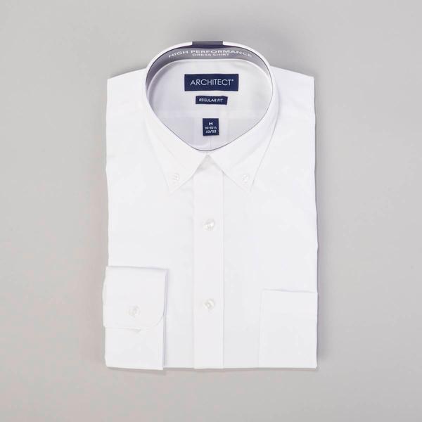 Mens Architect(R) Performance Regular Fit Dress Shirt - White