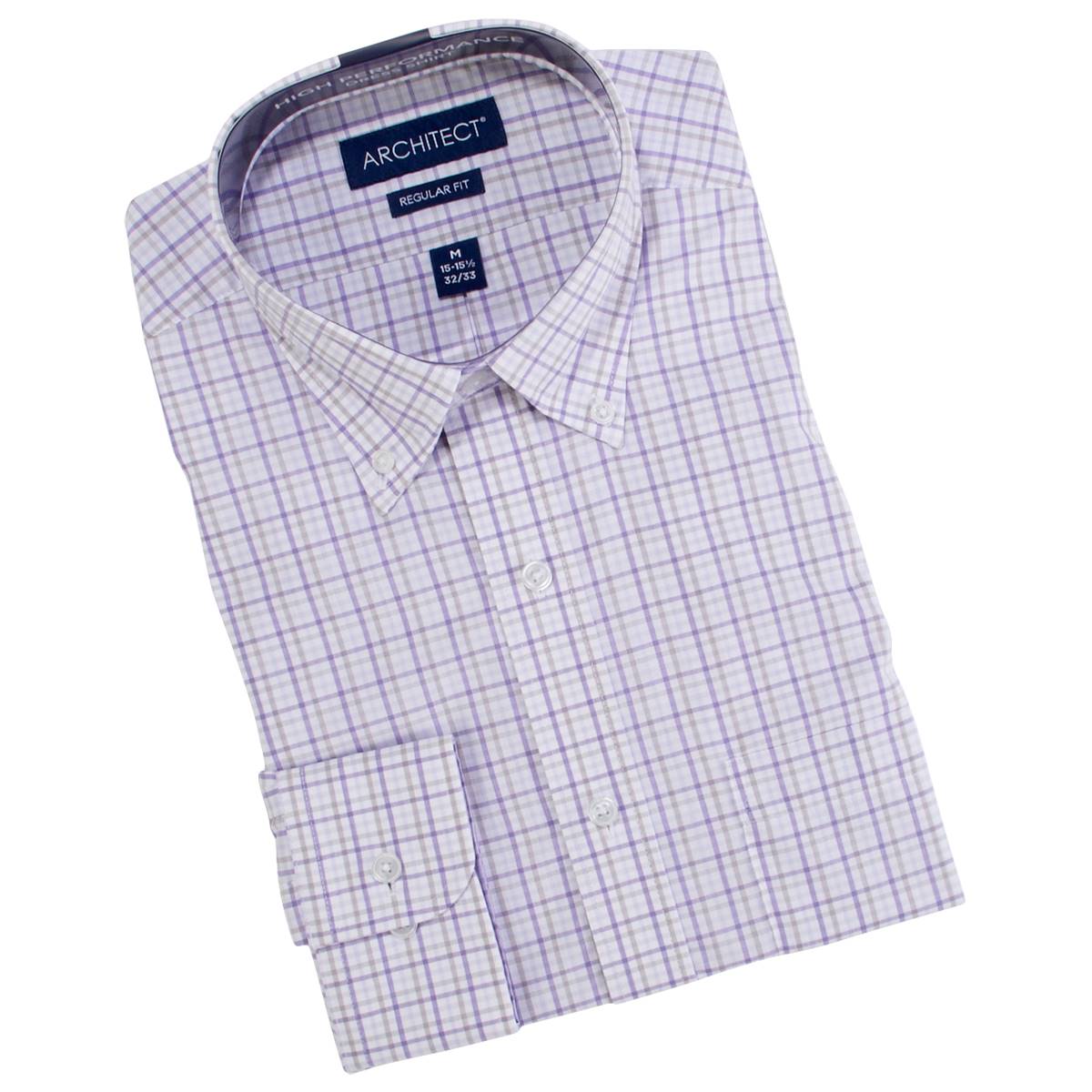 Mens Architect(R) High Performance Button Down Dress Shirt - Purple