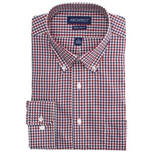 Mens Architect(R) Performance Regular Fit Dress Shirt - Red/Blue