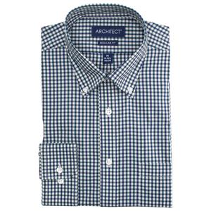 Mens Architect(R) Performance Regular Fit Dress Shirt - Green/Blue