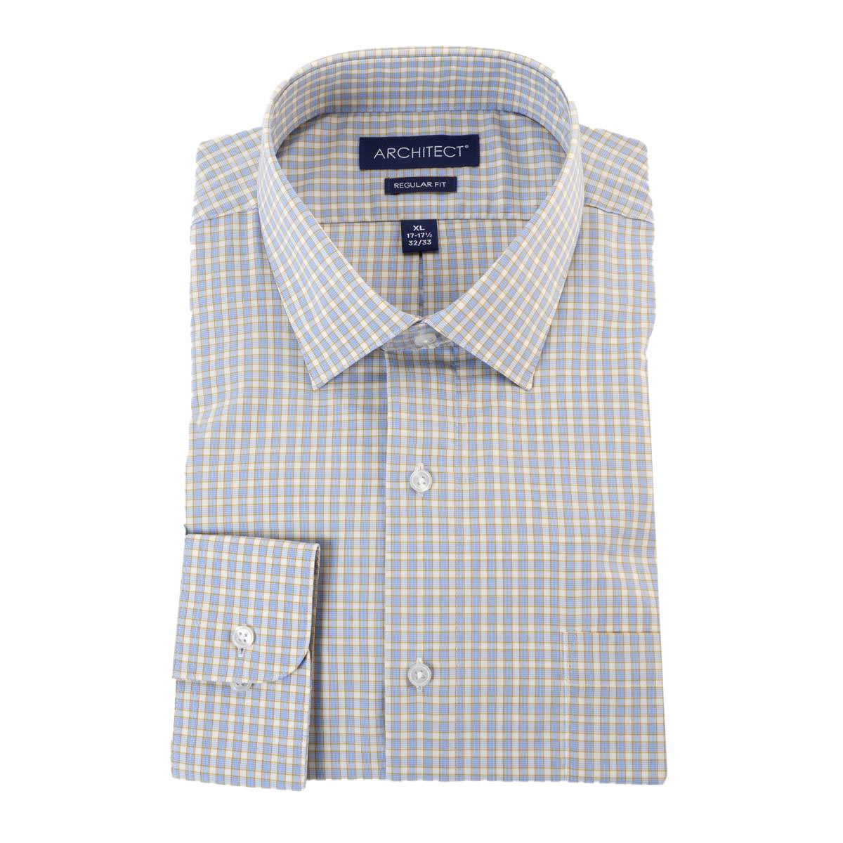 Mens Architect(R) High Performance Regular Fit Plaid Dress Shirt