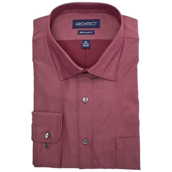 Mens Architect(R) Performance Regular Fit Dress Shirt - Burgundy