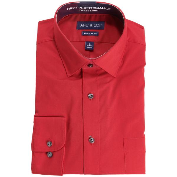 Mens Architect(R) Performance Regular Fit Dress Shirt - Scarlet