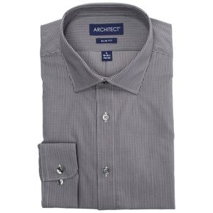 Mens Architect(R) Slim Fit Performance Dress Shirt - Grey Check