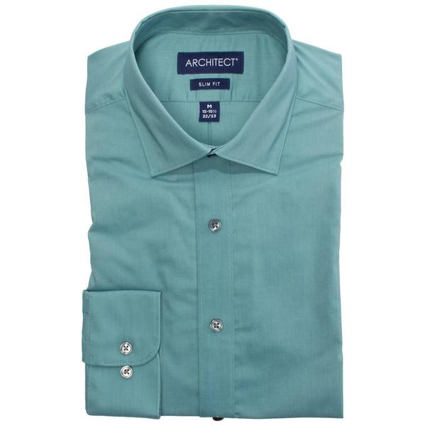 Mens Architect(R) Performance Slim Fit Dress Shirt - Calla Green