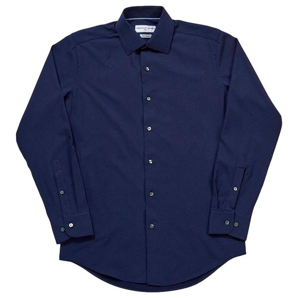 Mens Christian Aujard Fitted Dress Shirt - Navy/White
