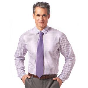 Mens Christian Aujard Fitted Plaid Dress Shirt - Purple