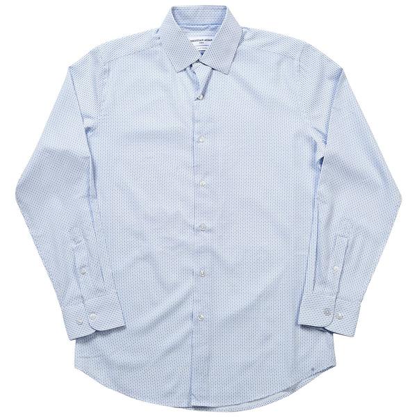 Mens Christian Aujard Fitted Dress Shirt - White/Blue