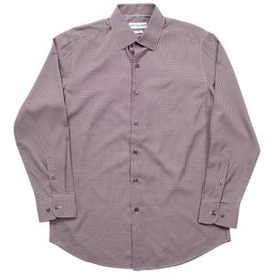 Mens Christian Aujard Fitted Gingham Dress Shirt - Maroon/White