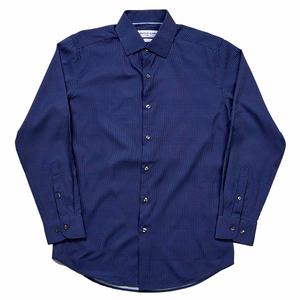 Mens Christian Aujard Fitted Dress Shirt - Navy Grid