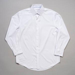 Mens Christian Aujard Regular Fit Dot Dress Shirt - White/Blue