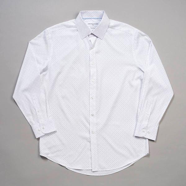Mens Christian Aujard Regular Fit Dot Dress Shirt - White/Blue
