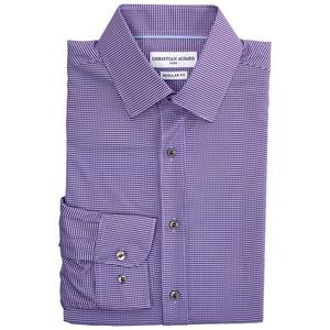Mens Christian Aujard Geometric Regular Fit Dress Shirt - Purple alternate view