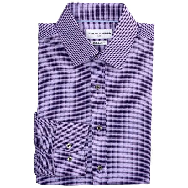Mens Christian Aujard Geometric Regular Fit Dress Shirt - Purple alternate view