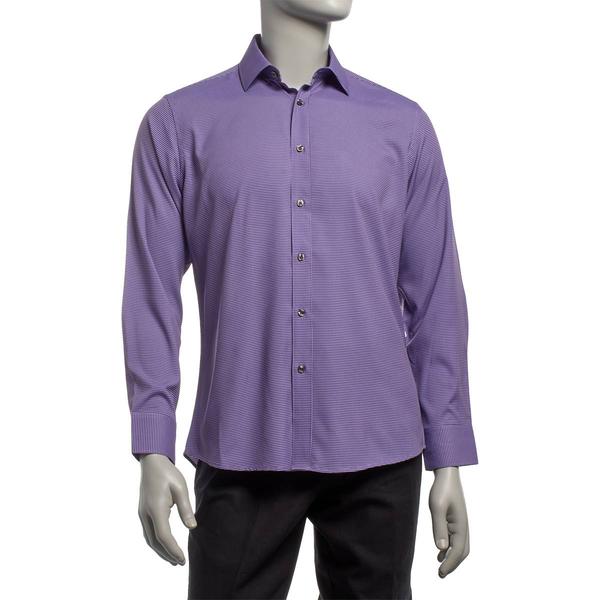 Mens Christian Aujard Geometric Regular Fit Dress Shirt - Purple