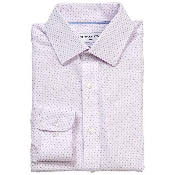 Mens Christian Aujard Regular Stretch Dress Shirt - Purple Geo