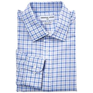Mens Christian Aujard Slim Fit Stretch Dress Shirt - Blue/Grey