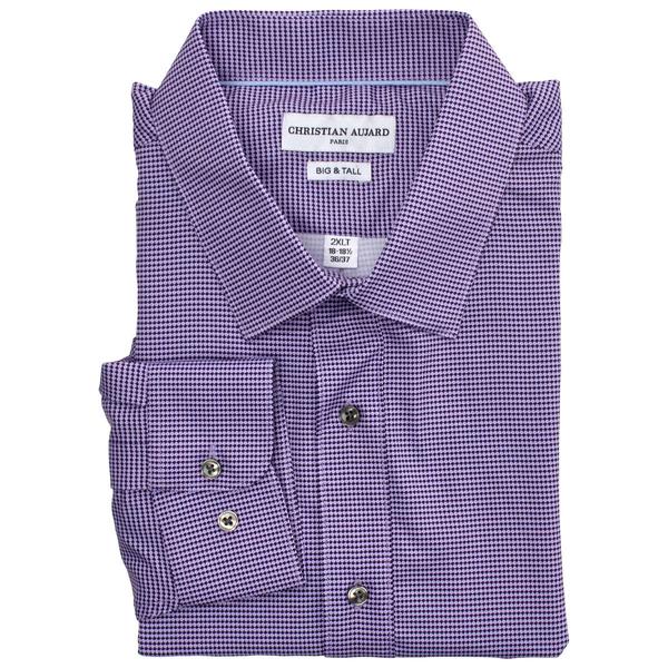 Mens Big & Tall Christian Aujard Stretch Dress Shirt - Purple alternate view